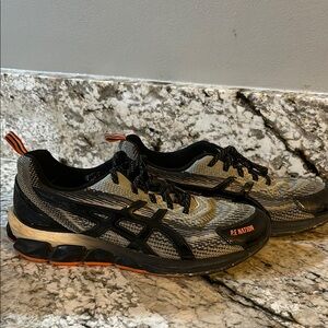 P.E Nation Men's Black and Orange Sneakers